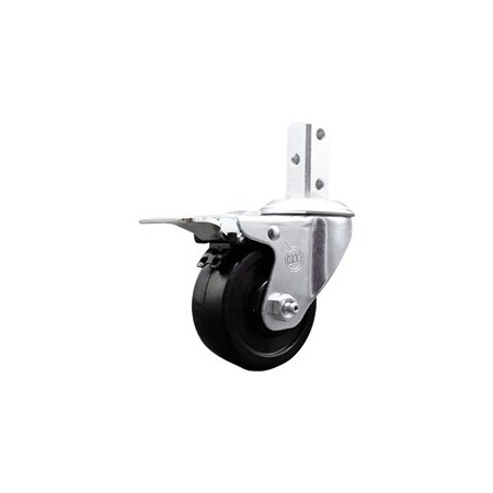 Service Caster 3 Inch Soft Rubber Swivel 7/8 Inch Square Stem Caster with Total Lock Brake SCC SCC-SQTTL20S314-SRS-78