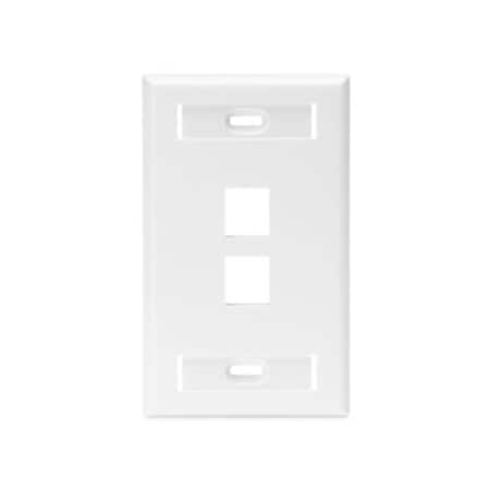 Leviton 2-Port Flush Mount Unloaded, W/Designation Window Quickport 42080-2WS