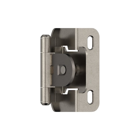Amerock 1/2in 13mm Overlay Single Demountable Partial Wrap Nickel Cabinet Hinge, 1 Pair BPR871914