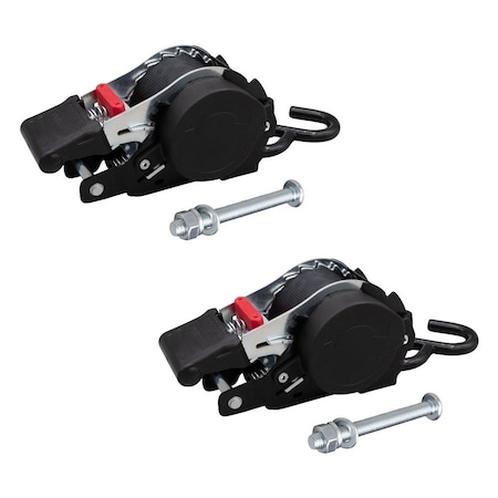 Mytee Products (2 Pack) 1in x 10ft Retractable Ratchet Straps w/ Coated S Hook, Bolt On W/ Fas..., 2PK RS106R-BOx2