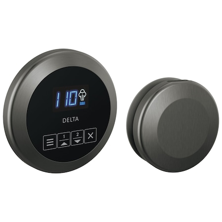 Delta Universal Showering Components Round Steam Package In Lumicoat Black Stainless 5CH-250R-KS-PR