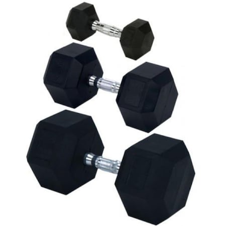 Fitnessfreak Rubber Encased Solid Hex Dumbbell, 70 lbs FI515117