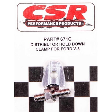 Csr Performance 671C Distributor Hold Down Clamp for Ford V8, Clear CSI671C