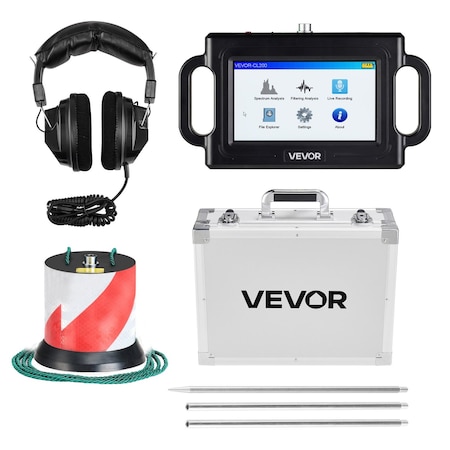 Vevor Pipe Water Leak Detector 1Hz-5000Hz 7 in Touchscreen Leak Detection Locator VEVOR-CL200