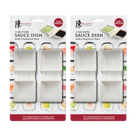 Helens Asian Kitchen Sauce Dish W Chopstick Rest 2Pc 97158/2
