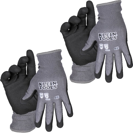 Klein Tools A4 Cut Knit Dipped Gloves, M, 2-Pr, Cut Level A4 , Dipped , Microfoam nitrile , Medium 2 PK 60588