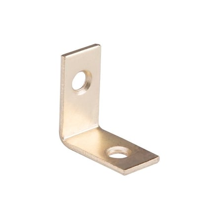 Prosource Corner Brace, 1 in L, 1 in W, 1/2 in H, Steel, Bright Brass, 1.8 mm Thick Material CB-S01-C4PS