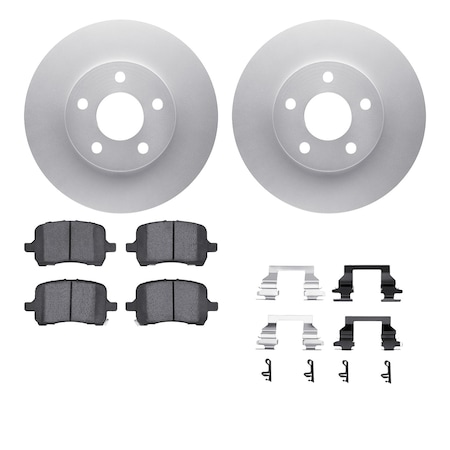 Dynamic Friction Co DFC GEOSPEC Coated Rotors with 5000 Brake Pads - Ceramic and Hardware 4512-47076