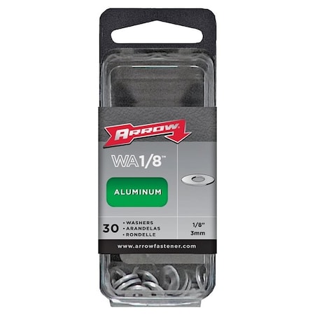 Arrow Fastener Rivet Washer Alum 30Pk 1/8In WA1/8