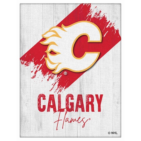 Holland Bar Stool Co Calgary Flames 24 in. x 32 in. Canvas Wall Art LCnvs