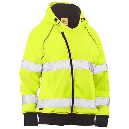 Bisley ANSI Type R Class 2 Women's Contoured Full Zip Hooded Sweatshirt with Sherpa Lining 323W6819T-YEL/2XL