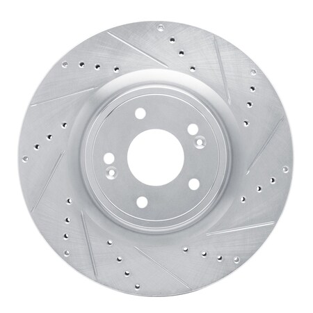 Dynamic Friction Co DFC Brake Rotor - Drilled and Slotted - Silver 631-21038R