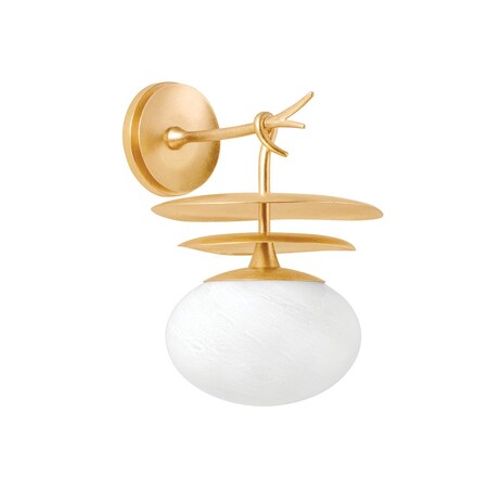 Corbett Lighting Ceylon 1 Light Wall Sconce 9.5 In. Vintage Gold Leaf 451-01-VGL