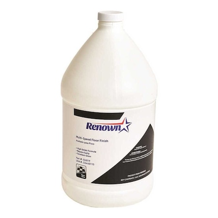 Renown Multi Speed Floor Finish, Fragrance Free, 1 Gal High Gloss, 4PK REN046