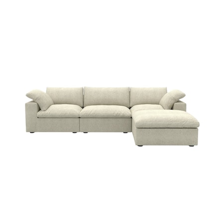 Homeroots Khaki Linen Blend Modular L Shaped Four Piece Corner Sectional 714560