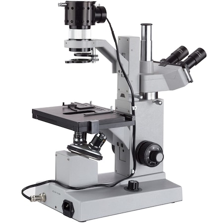 Amscope IN200 Inverted Biological Trinocular Compound Microscope 40X-640X Magnification with 50W Halogen IN200TA