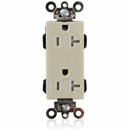 Leviton Straight Blade Receptacle, 5-20R, 20 A, 125V AC, Flush Mount, Self-Grounded MT163-I
