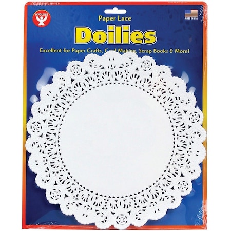 Hygloss Products Round Paper Lace Doilies, White, 8in, PK300 10081