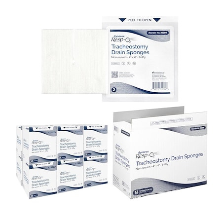 Dynarex Drain Sponge 4 X 4 Inch Sterile 6-Ply, 600PK 35050