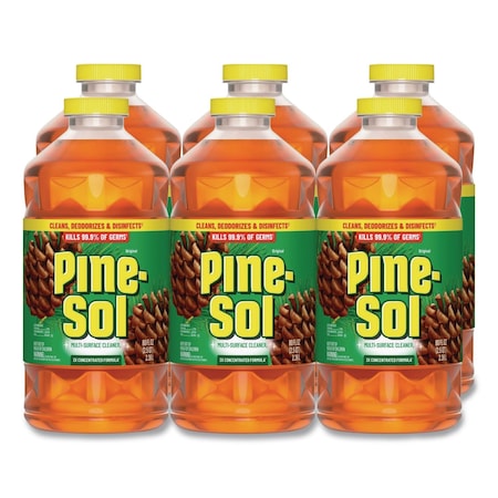 Pine-Sol Multi-Surface Cleaner Disinfectant Concentrated, Pine Scent, 80 oz Bottle, 6PK 60160CT
