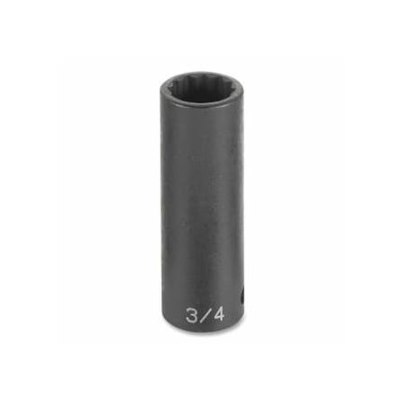 Grey Pneumatic Impact Socket, 3/8 in Drive Size, 9/16 in Socket Size, Star, 12-point, Deep Length 914-1118D