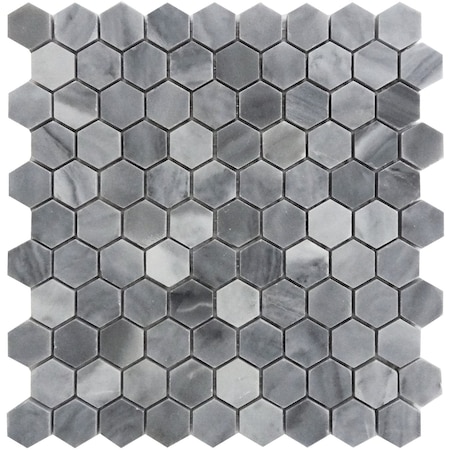 Apollo Tile 11x12 Bardiglio Nuvolato Marble Polished Floor and Wall Mosaic Tile 4.71 sqft/case, 5PK APLSE88G08A