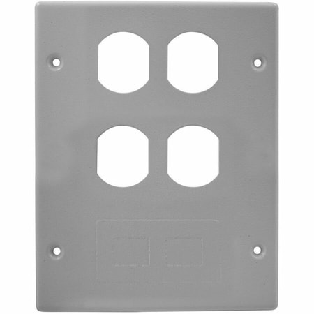Hubbell Wiring Device-Kellems 3 Gang Cover 2 Duplex 1 Furniture Gray HBL6747BBFGY