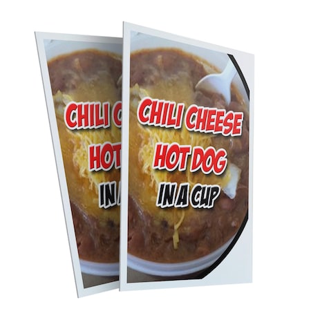 Signmission Chili Cheese Hot Dog In A Cup, Plastic Signs Only 24 Inch x 36 Inch, Corrugated Plastic, 2PK CSB-2436-2PACK-ChiliCheeseHotDogInACup