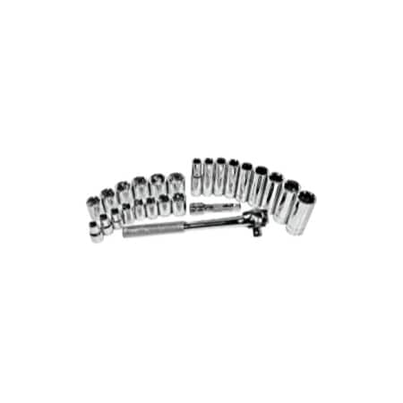K-Tool International Metric Socket Set, 3/8"Dr, 26 pcs. KTI-27000