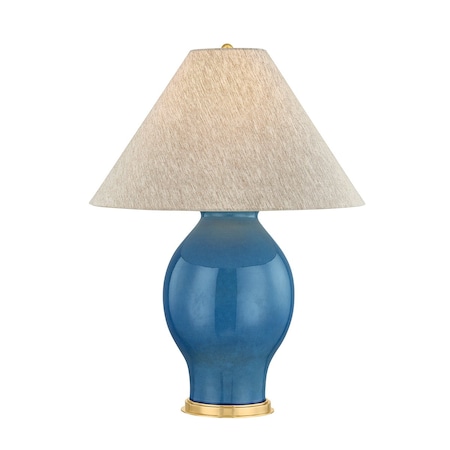 Hudson Valley Lighting Westhorpe Table Lamp in Aged Brass/Ceramic French Blue by Mark D. Sikes MDSL2600-AGB/CFB
