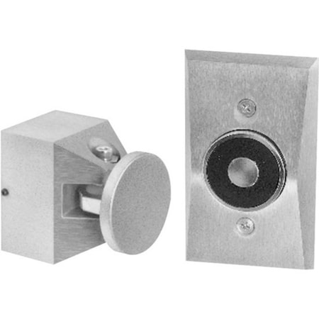 Edwards Signaling Electromagnetic Door Holder, Flush Wall Mounted, Aluminum 1504-AQN5