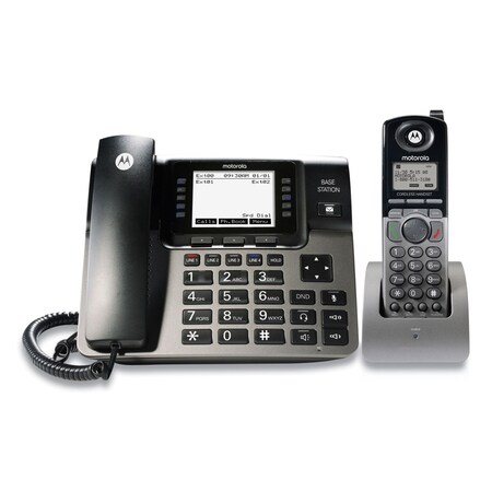 Motorola ML1250 1-4 Line Corded/Cordless Phone System, 1 Handset, Black/Silver ML1250