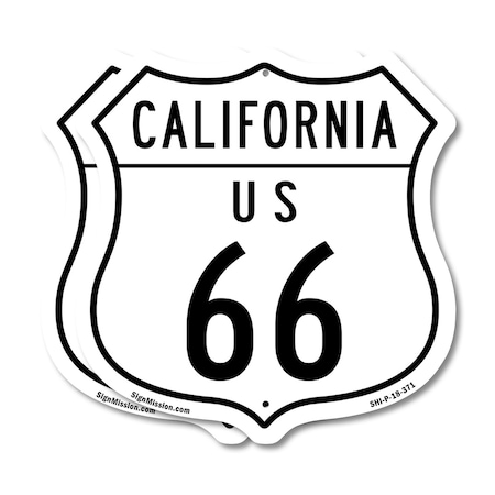 Signmission California Route Marker Shield Sign Us 6, 18 inch X 18 inch, Plastic Sign, 2PK SHI-P-2PACK-18-371