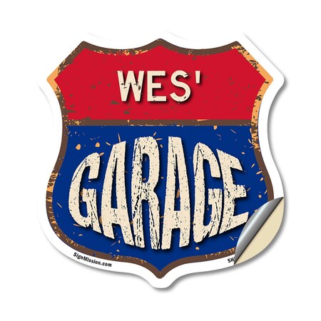 Signmission Wes's Garage, 12 Inch X 12 Inch, Vinyl Decal SHI-D-12-383-WES