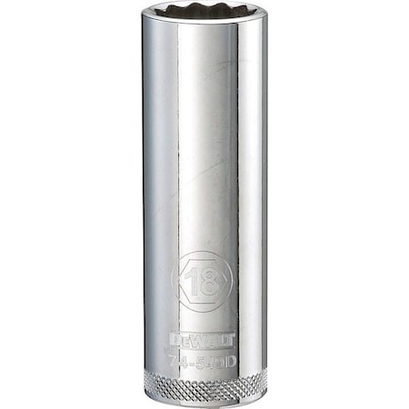 Dewalt Deep Socket, 1/2in, 12-Point, 18MM, DWMT74549OSP DWMT74549OSP