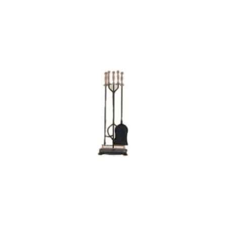 Panacea Black Antique Metal Fireplace Tool Set 15006