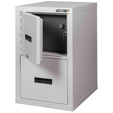 Fireking 2 Drawer Fire-Resistant Vertical File Cabinet with Safe, Diamondstone, Letter/Legal 2S1822-DDSSF