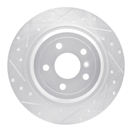 Dynamic Friction Co DFC Brake Rotor - Drilled and Slotted - Silver 631-63143L