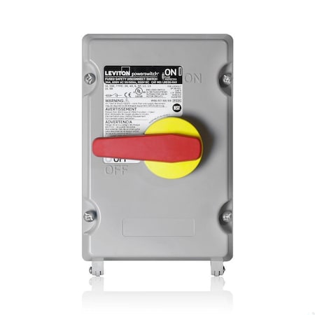 Leviton Disconnect Switch, Fusible, 3PST, Three Phase, NEMA 12, 13, 3R, 4, 4X, 6, 6P, Indoor/Outdoor, PBT LDS30-FAX