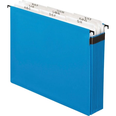 Tops Business Forms Pendaflex, SUREHOOK NINE-SECTION HANGING FOLDER, LETTER SIZE, 8 DIVIDERS, 1/5-CUT TAB, BLUE 59225