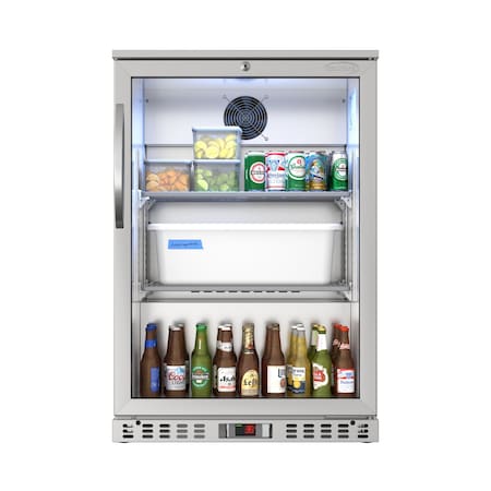 Koolmore One Door Stainless Steel Back Bar Cooler Counter Height Beverage Refrigerator, Mini Drink Fridge BC-1DSW-SS