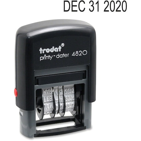 U.S. Stamp & Sign Trodat Self-inking Date Stamp, 4-Band, 3/8" x 1-5/8", Black E4820