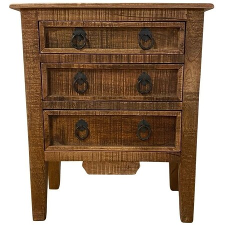 Homeroots Vintage Rustic Farmhouse Three Drawer Dresser 387691