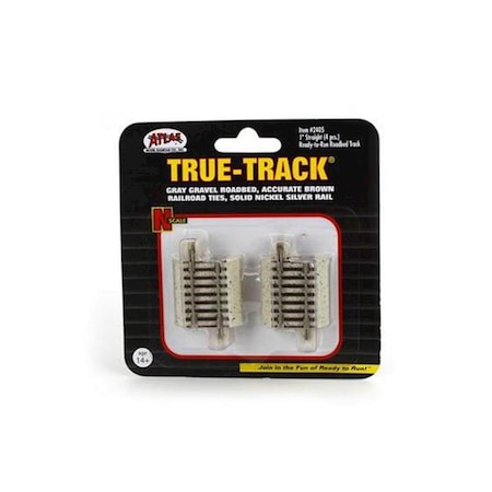 Atlas 2405 1 in. Railroad Straight N Scale True-Track, 4PK ATL2405