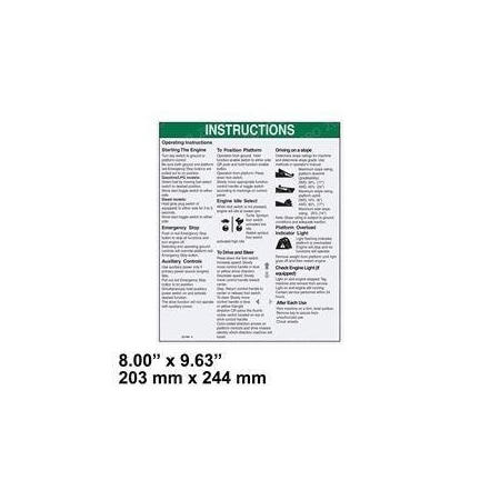 Genie REPLACEMENT DECAL, OPERATING INSTRUCTIONS 227288GT