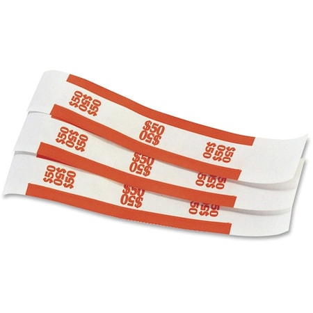 Coin-Tainer Currency Strap, 50, Orange, PK1000 216070B16