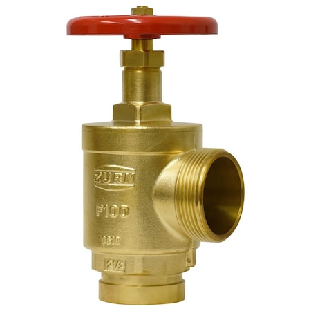 Wilkins 2-1/2in Grv X Special Thread Fire Hose Valve, Angle body, Brass 212-F100GST