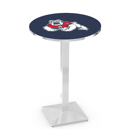 Holland Bar Stool Co 42" Chrome Fresno State Pub Table, 36" dia. Top L217C4236FresSt