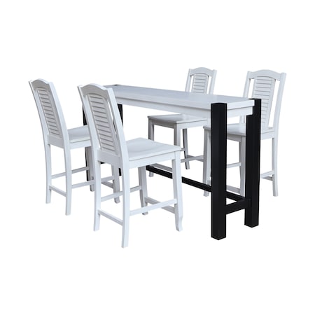 Whitewood Industries Rectangular Fixed Top Tables, 72 in W, 36 in L, 16 in H, Parawood, Chalk/Black K28-1672-36-S452-4