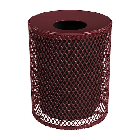 Leisure Craft 32 gal. 9 Gauge Metal Trash Can, Burgundy 32EXP-BURGUNDY